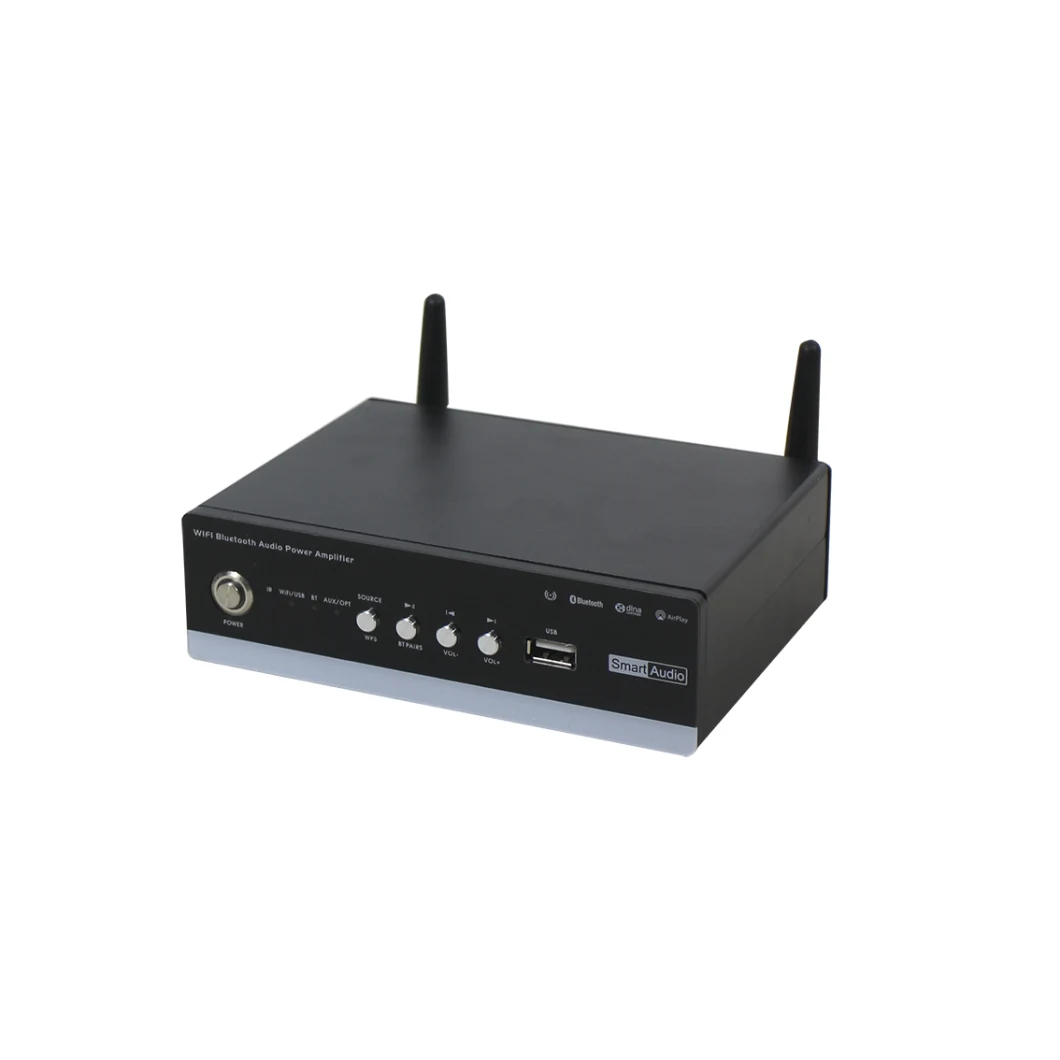 Smart Multi-Room 2-Channel WiFi Audio Amplifier System with WiFi and Bluetooth